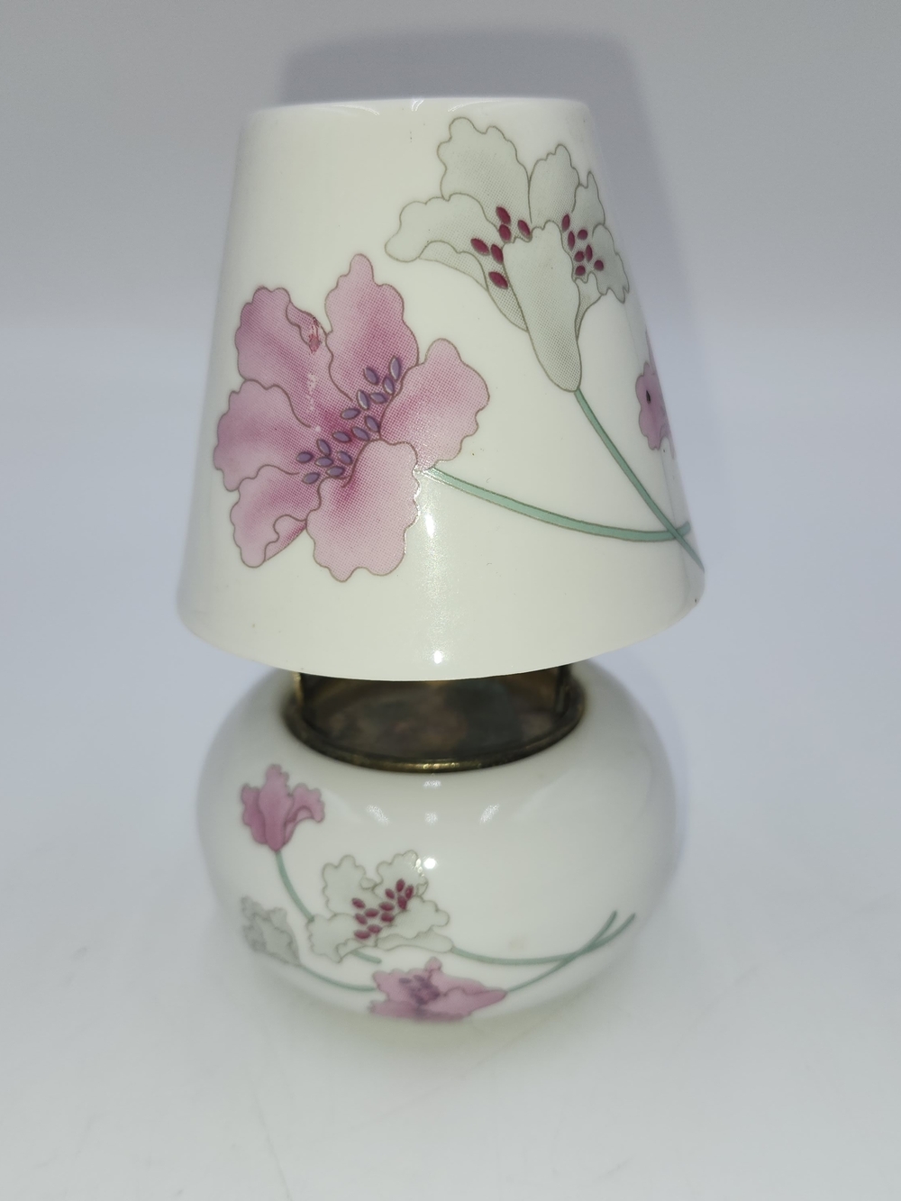 Porcelain Floral Pink Mini Fairy Table Lamp Candle Holder Tealight